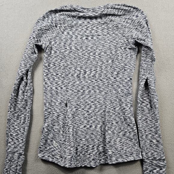 Lululemon Runderful Size 6 Spaced Out Black White Thumb Holes Rulu Run w3bvrs - Picture 7 of 9